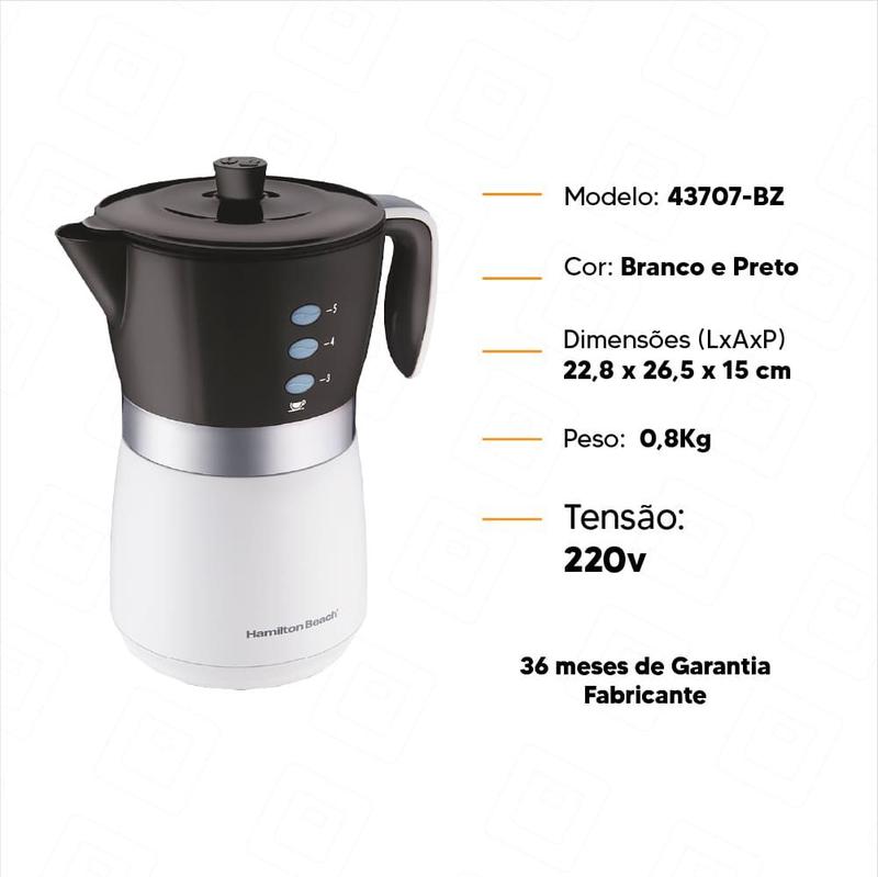 Cafeteira Eletrica Hamilton Beach 43707-BZ 709 ml 14 Xícaras 565w